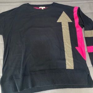 Black, pink and grey Lisa Todd Sweater, new with tags. Size XL